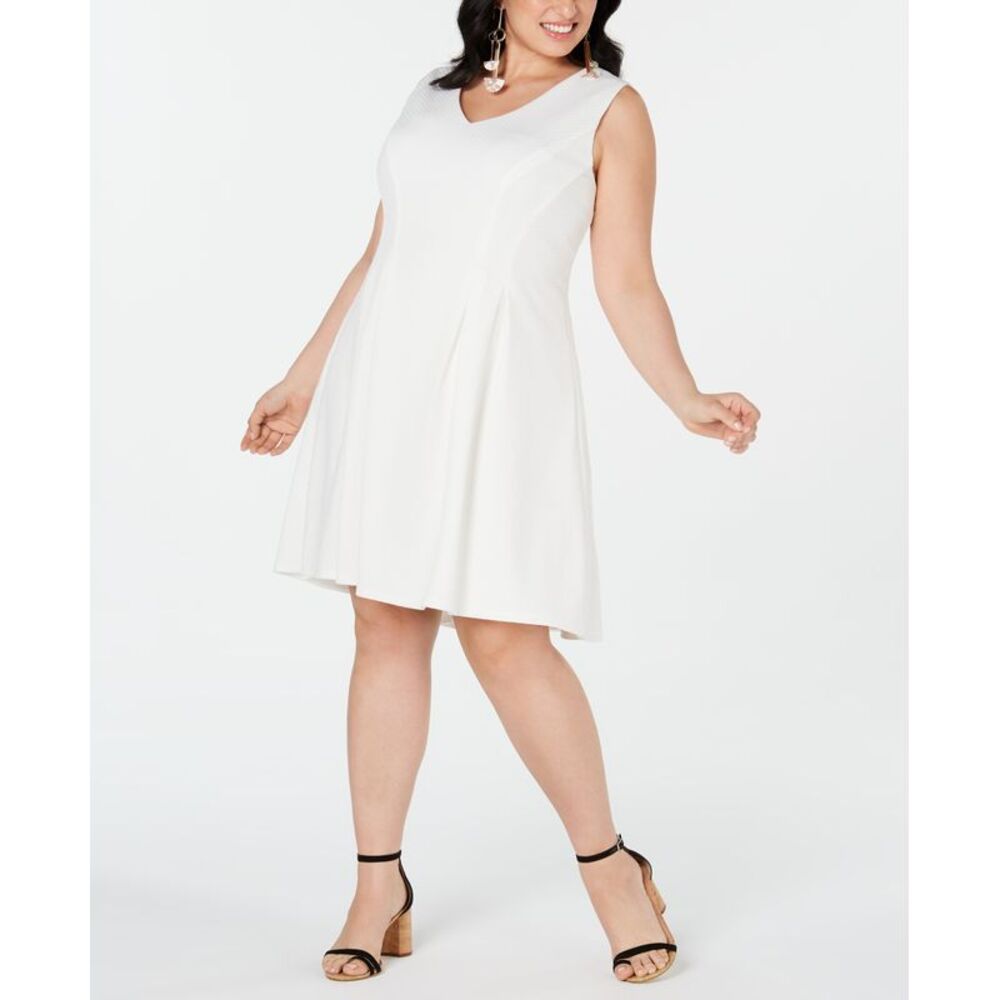Teeze Me Plus Size V Neck Fit Flare Dress